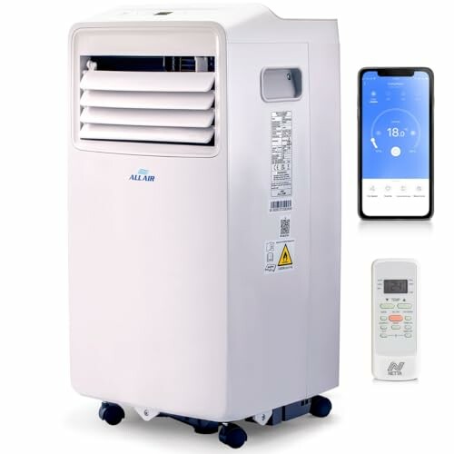 Portable air conditioner with remote and smartphone app